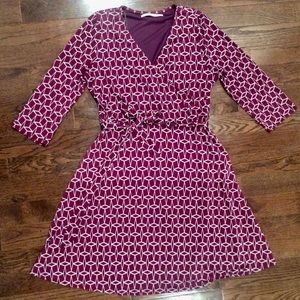 41 Hawthorn faux wrap dress, purple, XL